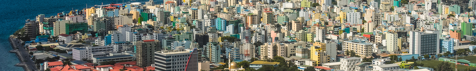 arial view of Malé harbour in The Maldives